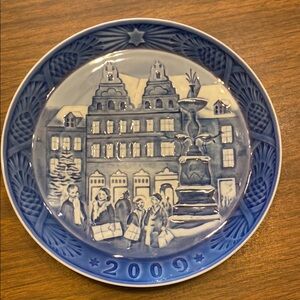 Blue Decorative Plate with Scenic Design 2009